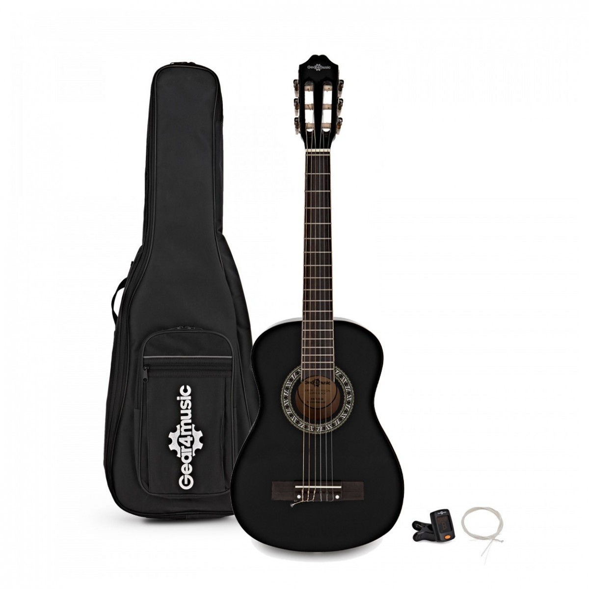 Junior 1/2 Classical Guitar Pack Black by Gear4music