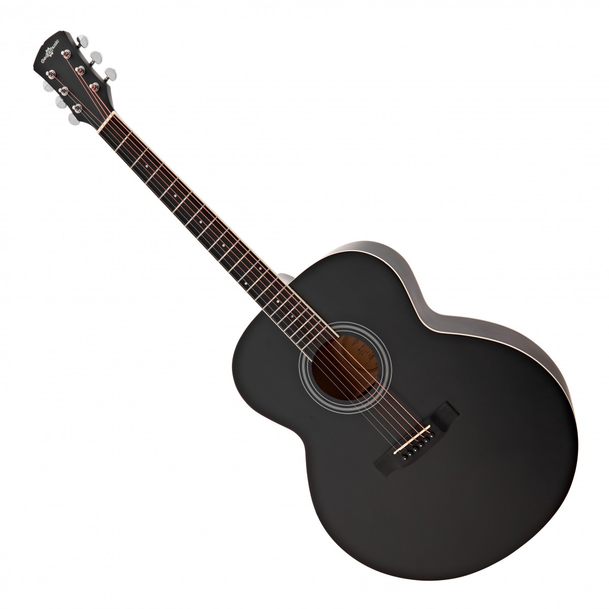 Jumbo Left Handed Acoustic Guitar by Gear4music Black