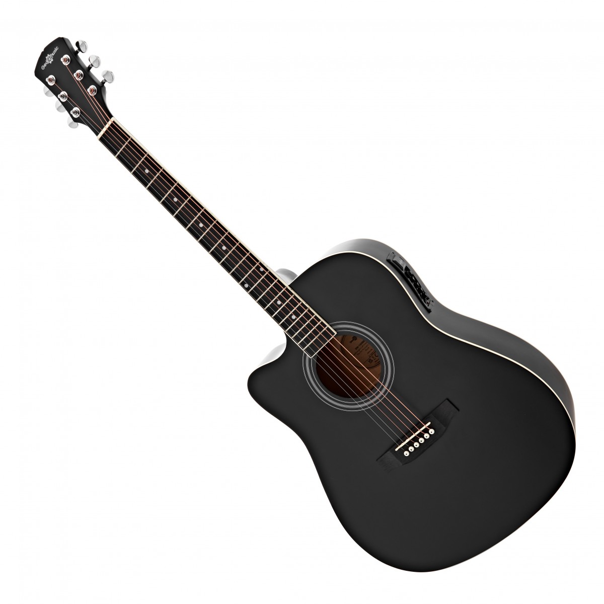 Dreadnought Cutaway Left Handed Electro Acoustic Guitar Black