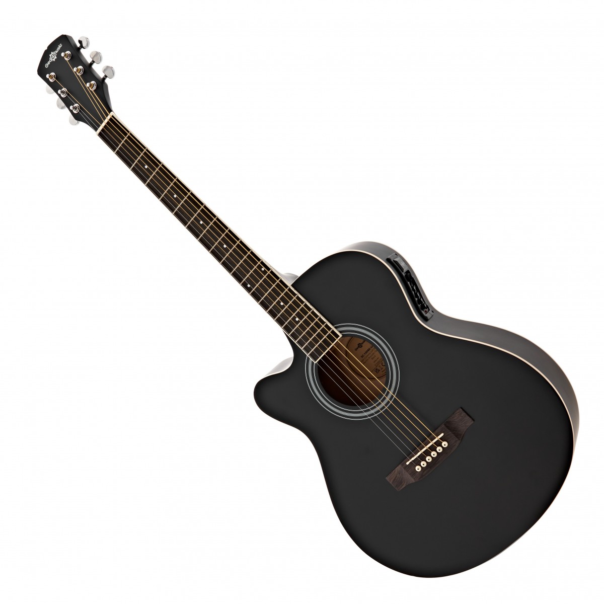 Single Cutaway Left Handed Electro Acoustic Guitar by Gear4music Black