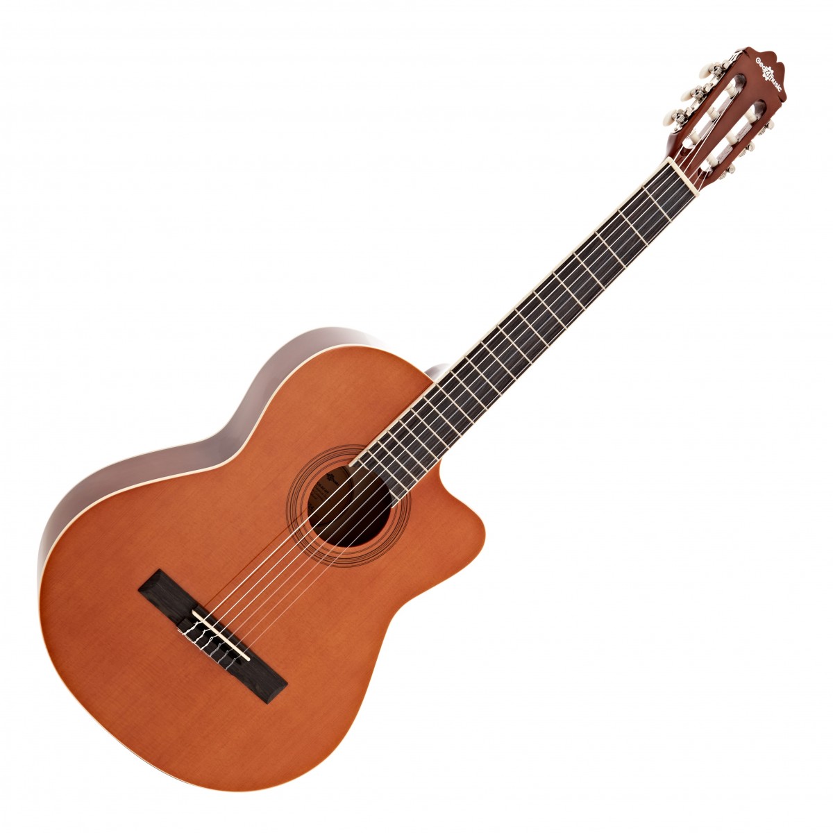 Deluxe Classical Guitar Single Cutaway by Gear4music Natural