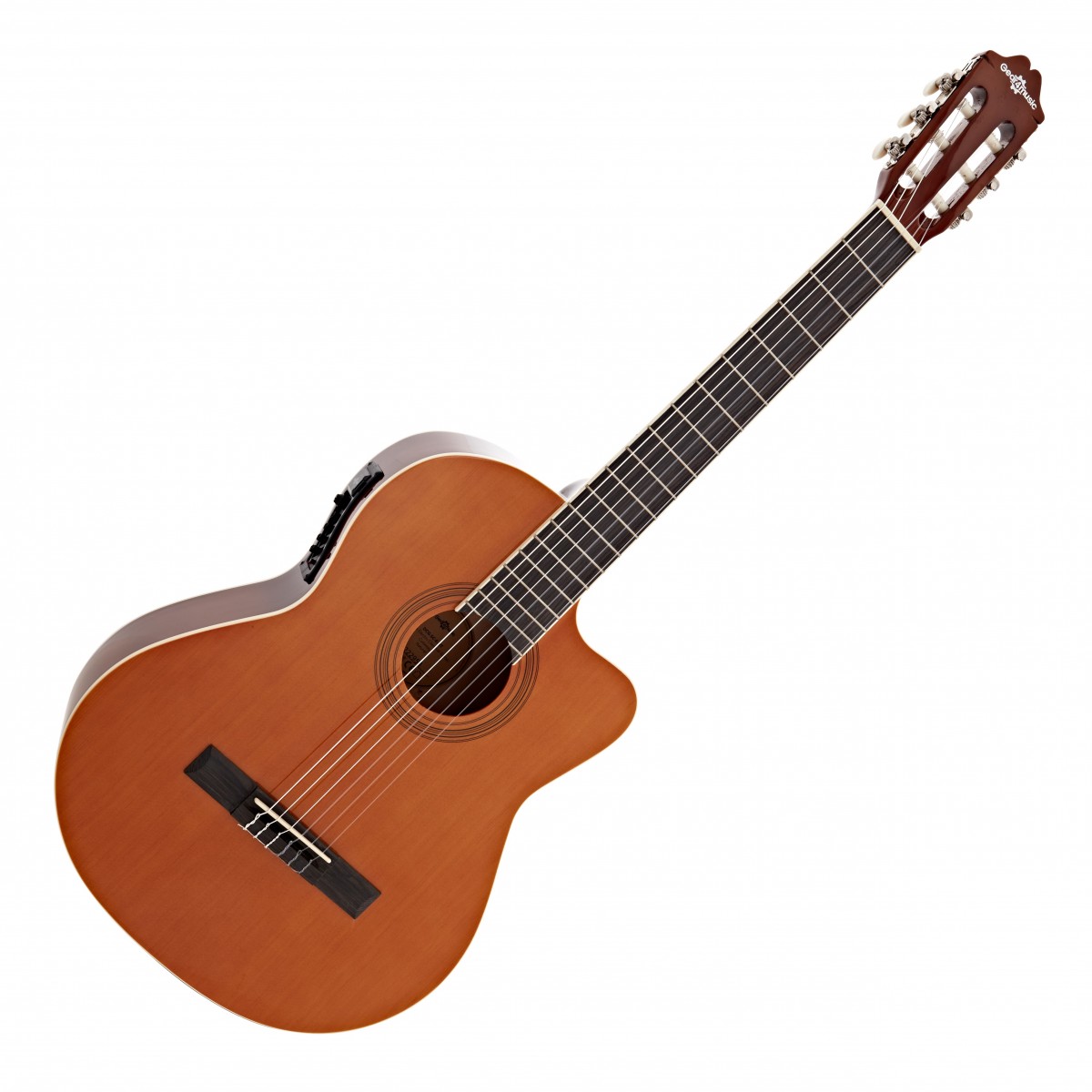 Deluxe Single Cutaway Electro Classical Guitar by Gear4music Natural