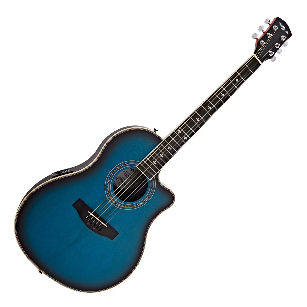 Roundback Electro Acoustic Guitar by Gear4music Blue Burst
