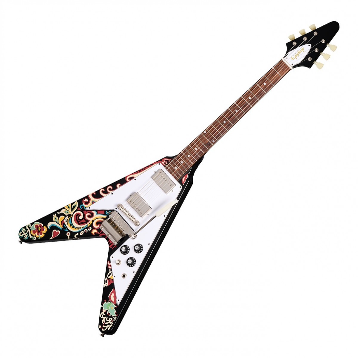 Epiphone Jimi Hendrix "Love Drops" Flying V Inspired by Gibson Custom Ebony