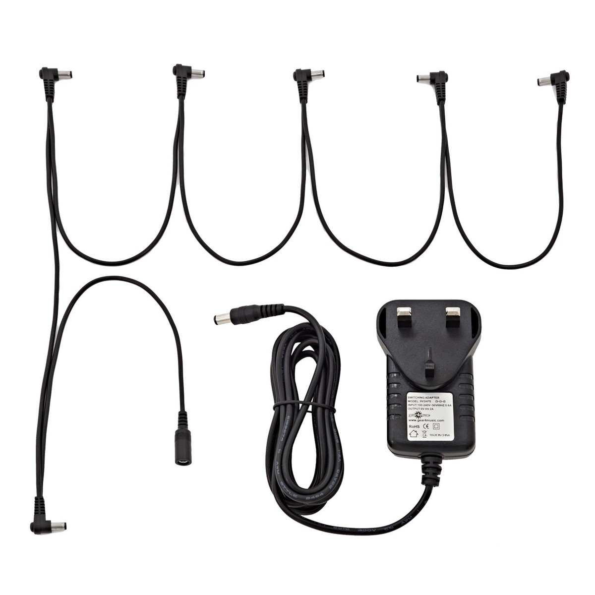 6 Way Daisy Chain Cable and 9V Power Supply by Gear4music