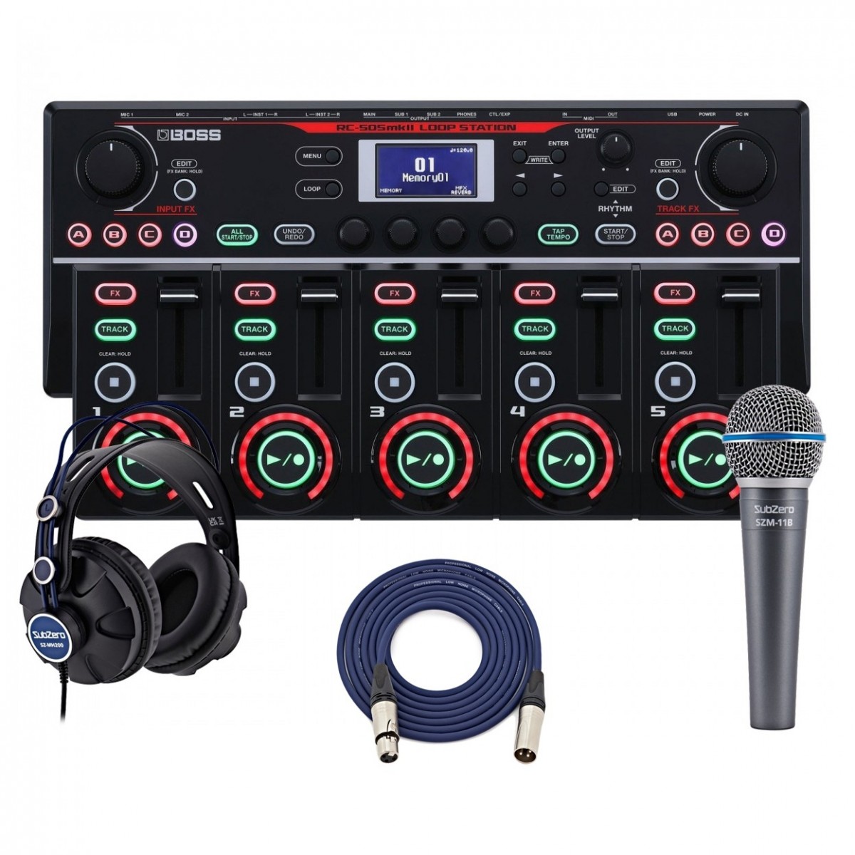 Boss RC-505MKII Loop Station with Microphone and Headphones