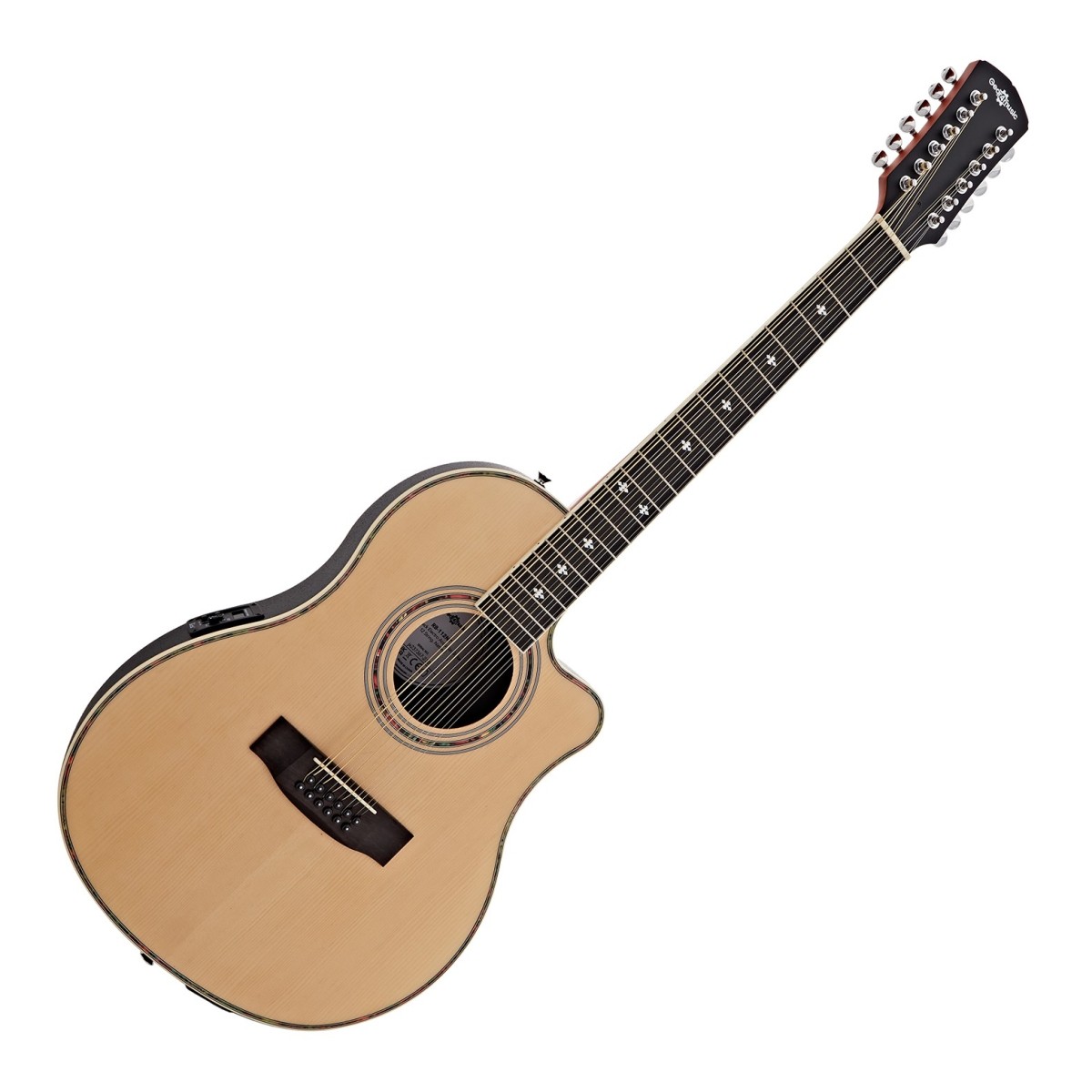 12 String Electro Acoustic Roundback Guitar by Gear4music Natural