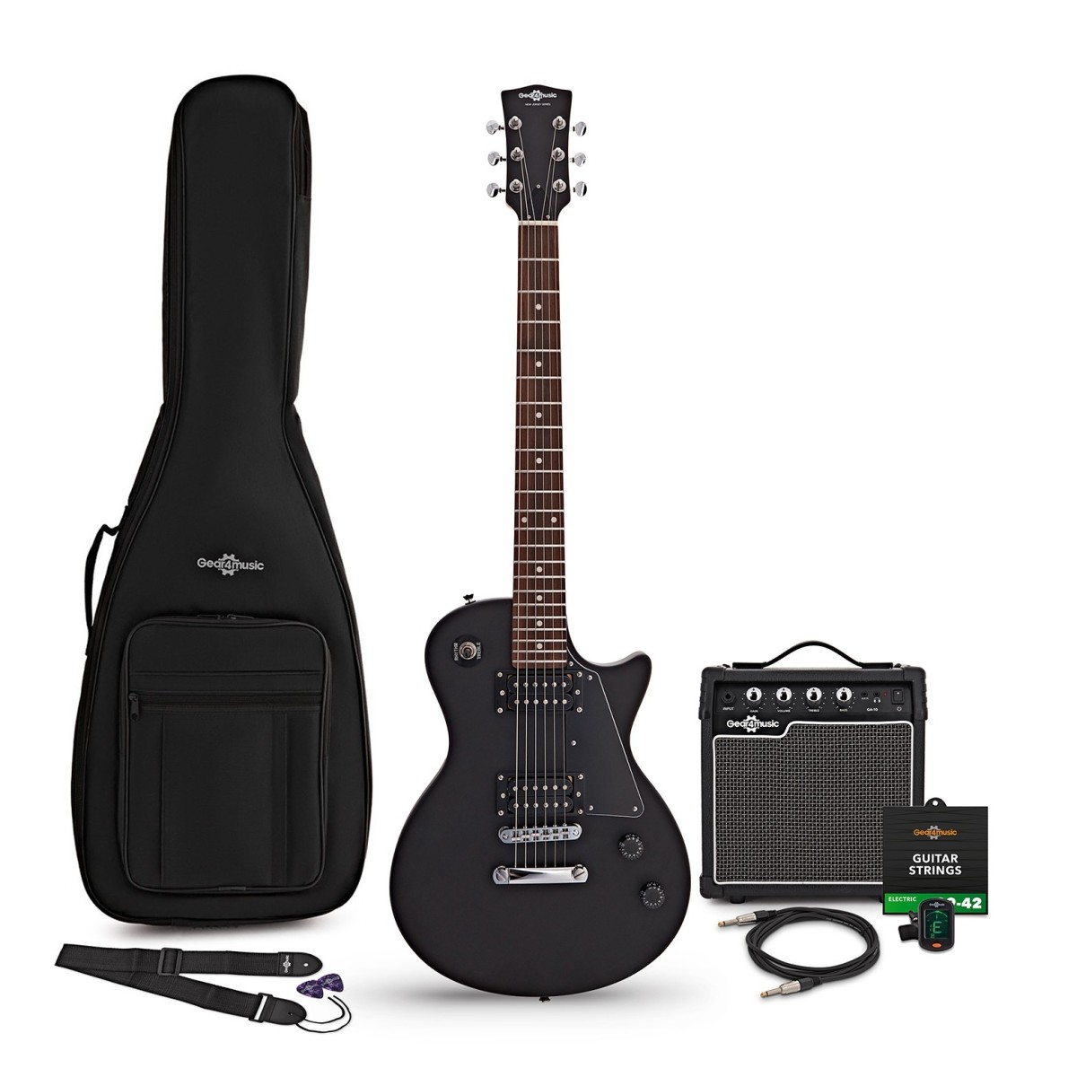 New Jersey Electric Guitar Black 10W Guitar Amp & Accessory Pack