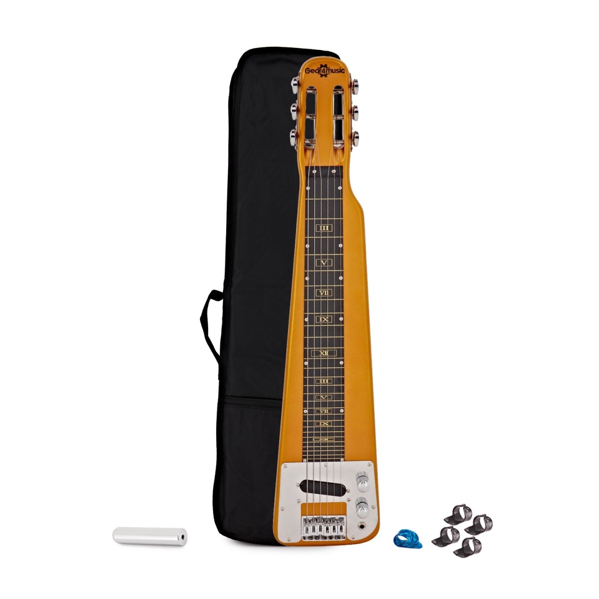 Lap Steel Guitar Starter Kit by Gear4music Gold