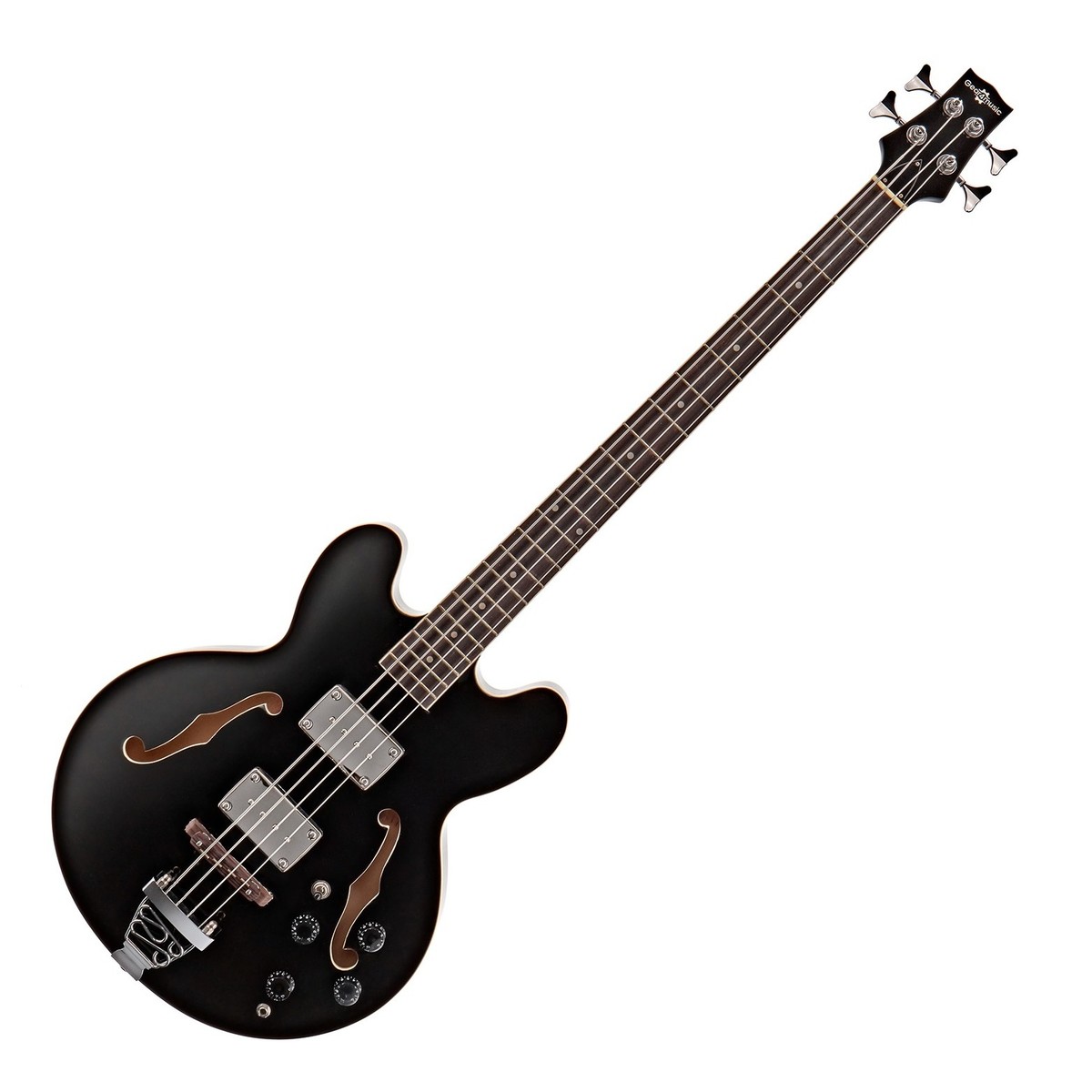 San Francisco Semi Acoustic Bass by Gear4music Black