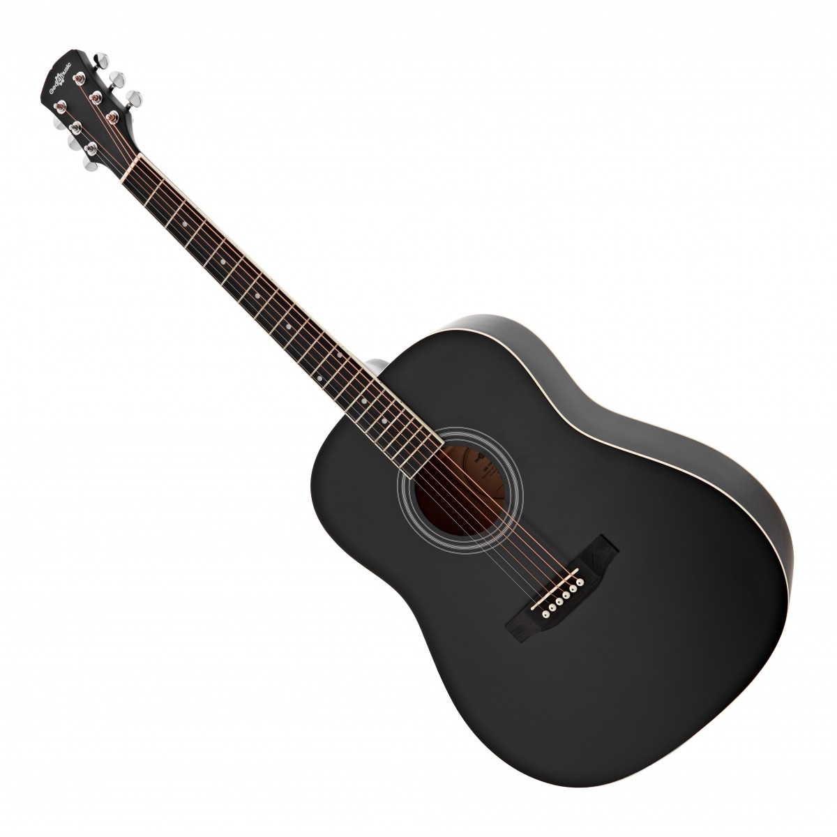 Dreadnought Left Handed Acoustic Guitar by Gear4music Black