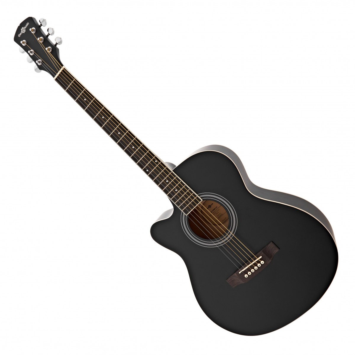 Single Cutaway Left Handed Acoustic Guitar by Gear4music Black