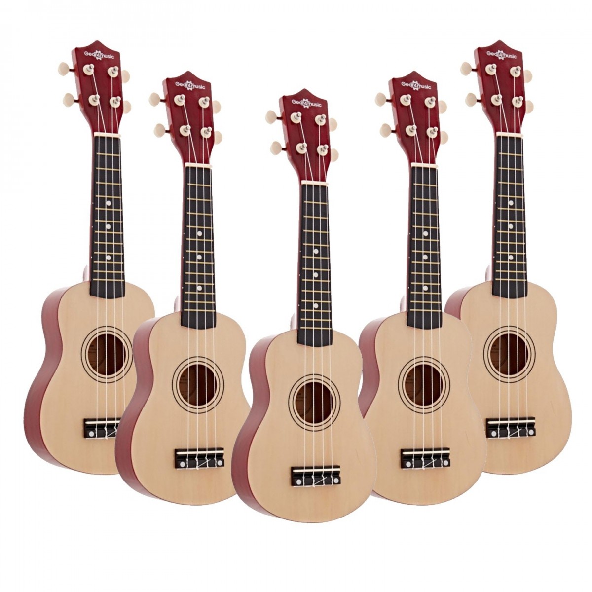 Ukulele by Gear4music Natural Pack of 5