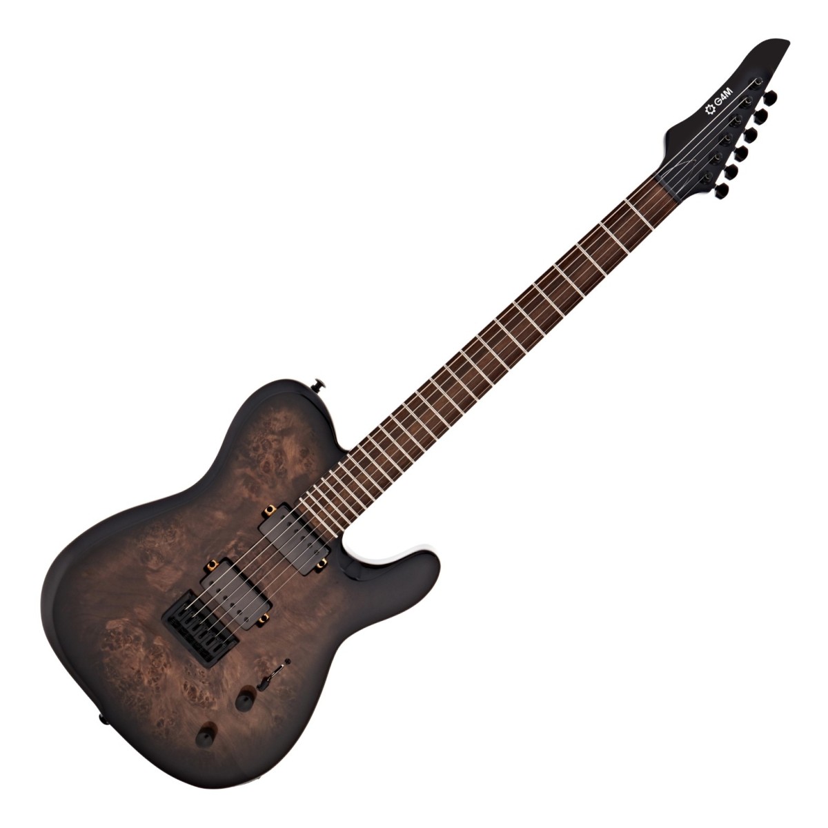 G4M 734 Pro Electric Guitar Black Burl Burst