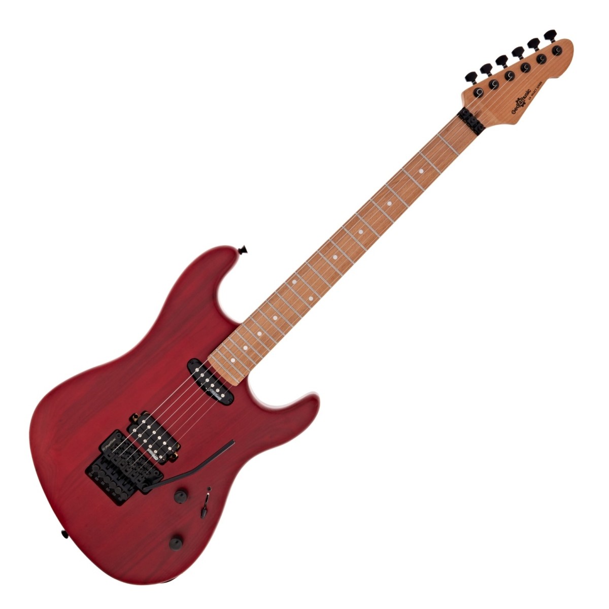 LA Select Modern Electric Guitar by Gear4music Transparent Ruby Red - Nearly New
