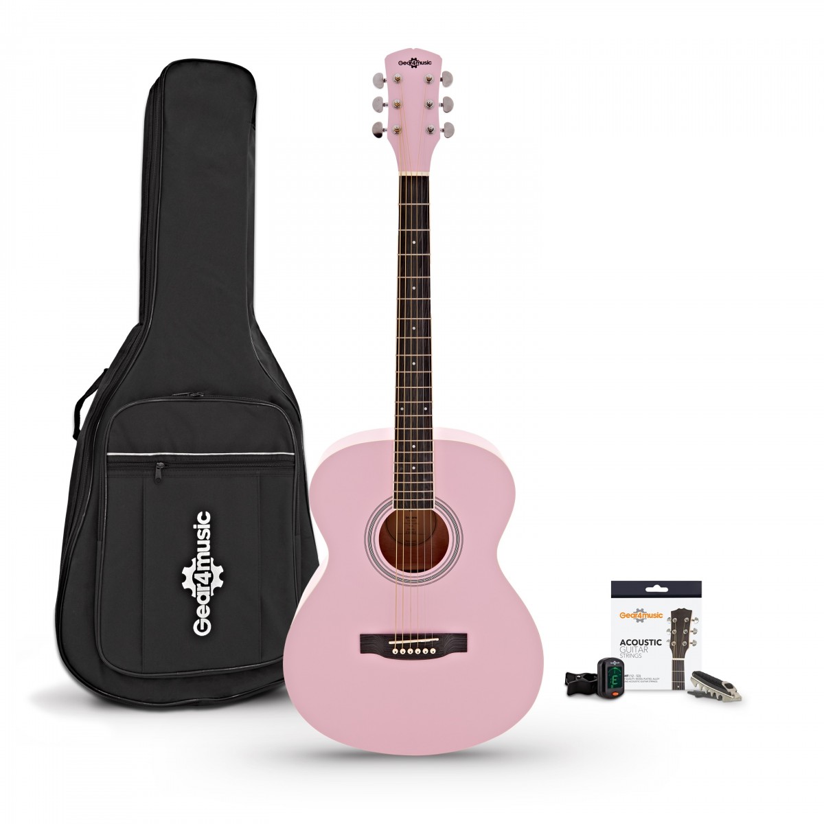 Student Acoustic Guitar & Accessory Pack by Gear4music Pink