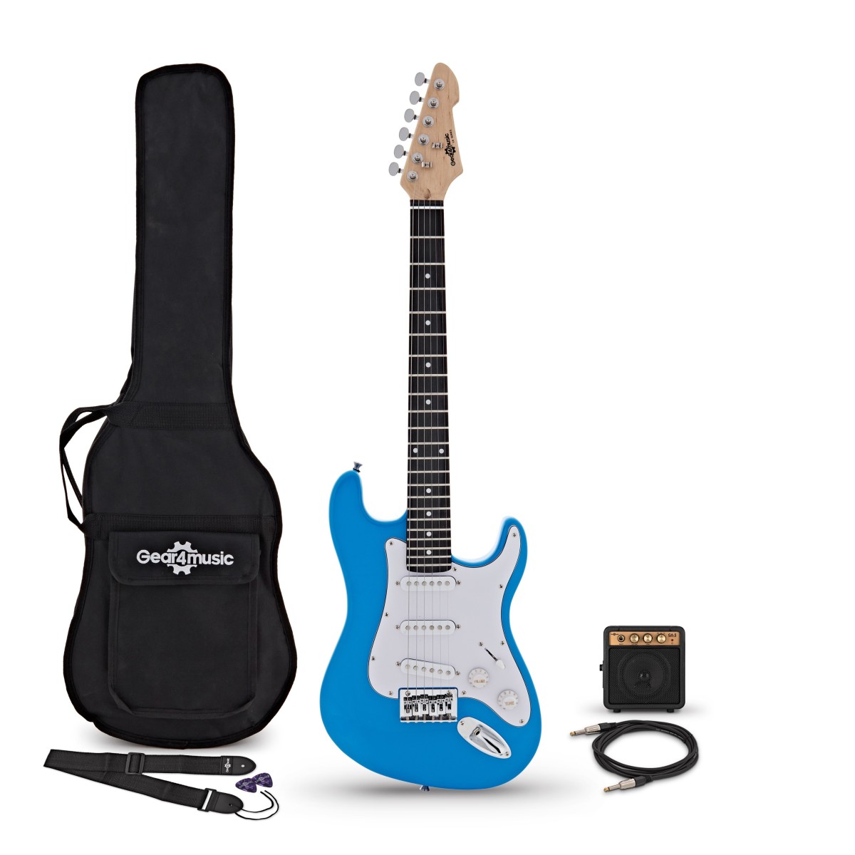 3/4 LA Electric Guitar Blue Mini Guitar Amp Pack