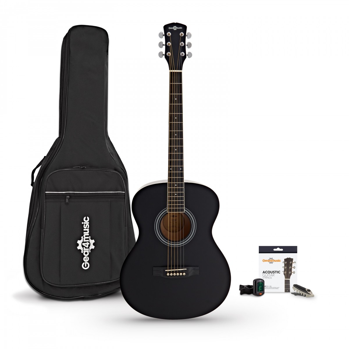 Student Acoustic Guitar & Accessory Pack by Gear4music Black