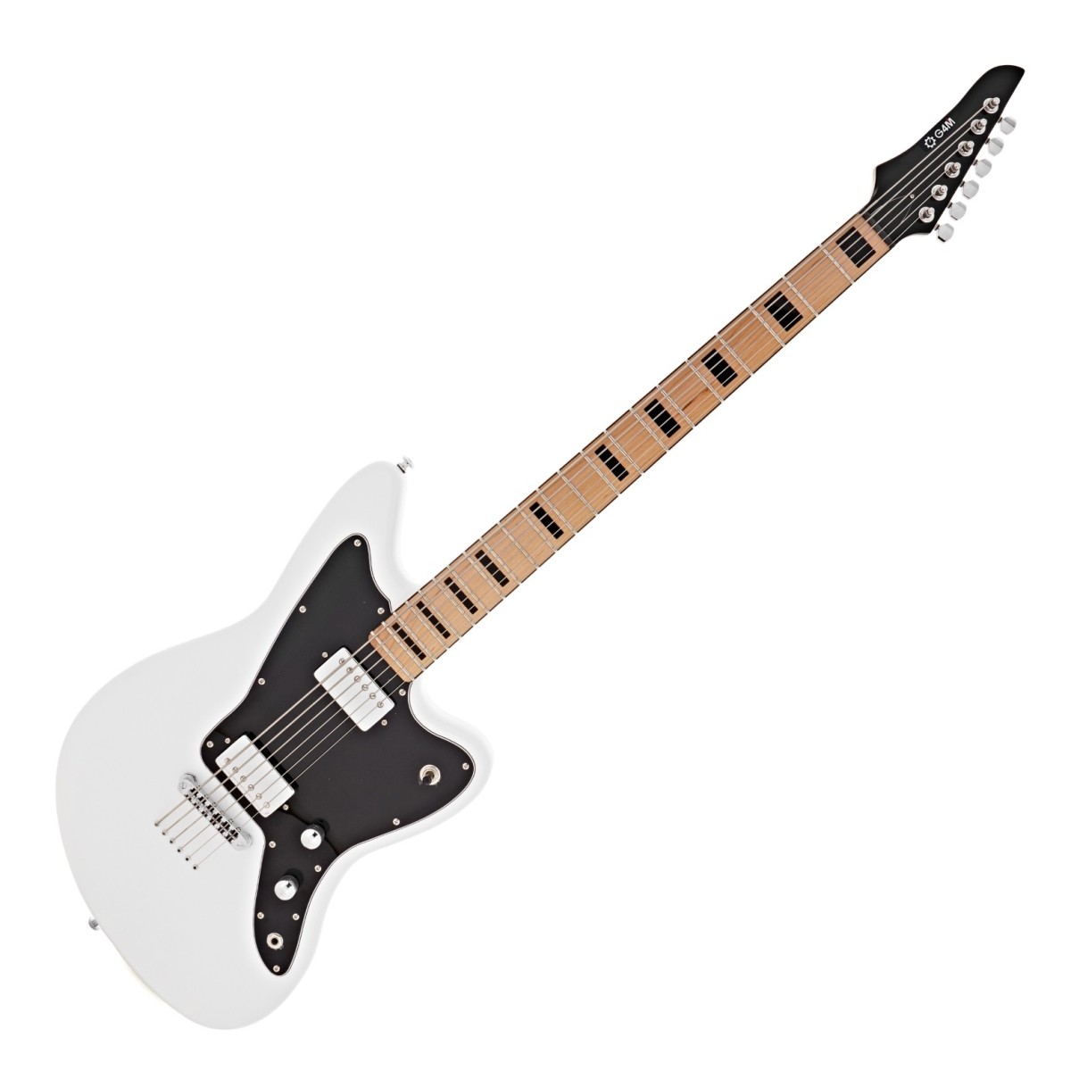 G4M 638 Baritone VI Electric Guitar White