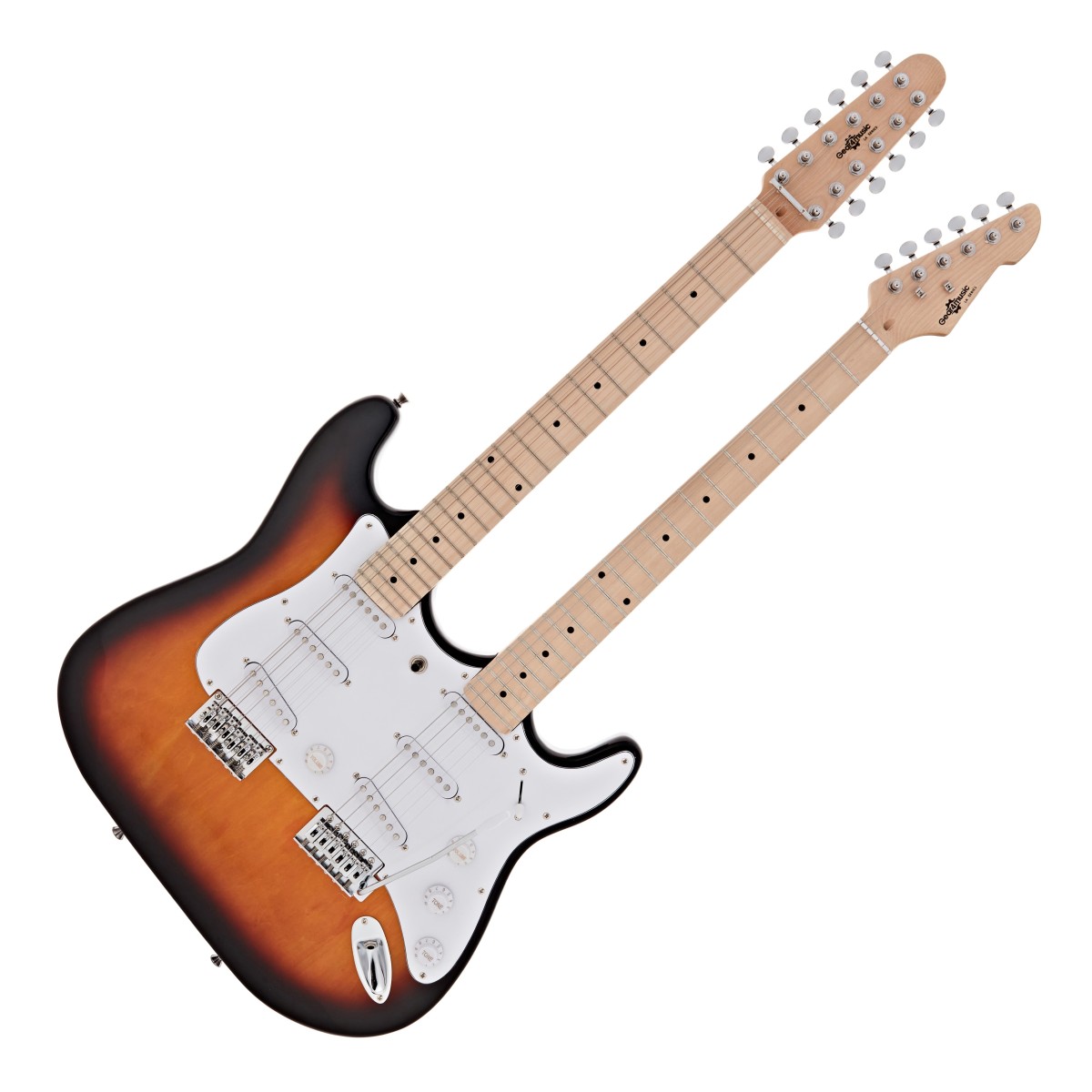 LA Double Neck Guitar by Gear4music Sunburst