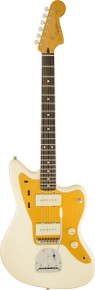 Squier J Mascis Signature Jazzmaster Electric Guitar in Vintage White with Gold Anodized Pickguard - Image 3