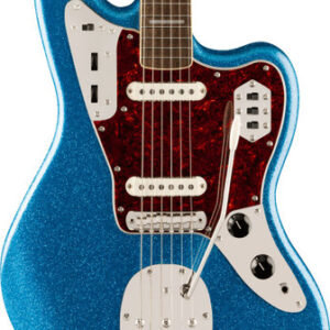 Squier Limited Edition Classic Vibe '70s Jaguar in Blue Sparkle, Matching Headstock