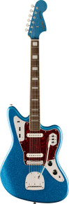 Squier Limited Edition Classic Vibe '70s Jaguar in Blue Sparkle, Matching Headstock - Image 3
