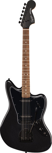 Squier FSR Affinity Jaguar in  Metallic Black w Matching Headtock - Image 2