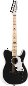 Fender Limited Edition Jack White Triplesonic Acoustasonic Telecaster in Satin Arctic White with Black Top - Image 3