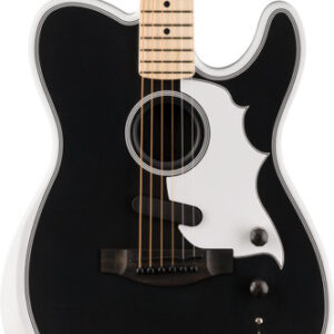 Fender Limited Edition Jack White Triplesonic Acoustasonic Telecaster in Satin Arctic White with Black Top