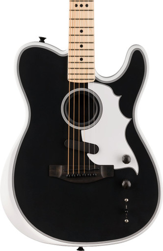 Fender Limited Edition Jack White Triplesonic Acoustasonic Telecaster in Satin Arctic White with Black Top - Image 1