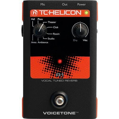 TC Helicon VoiceTone R1 stomp box Vocal tuned Reverb - works with Mic Control switch on MP-75