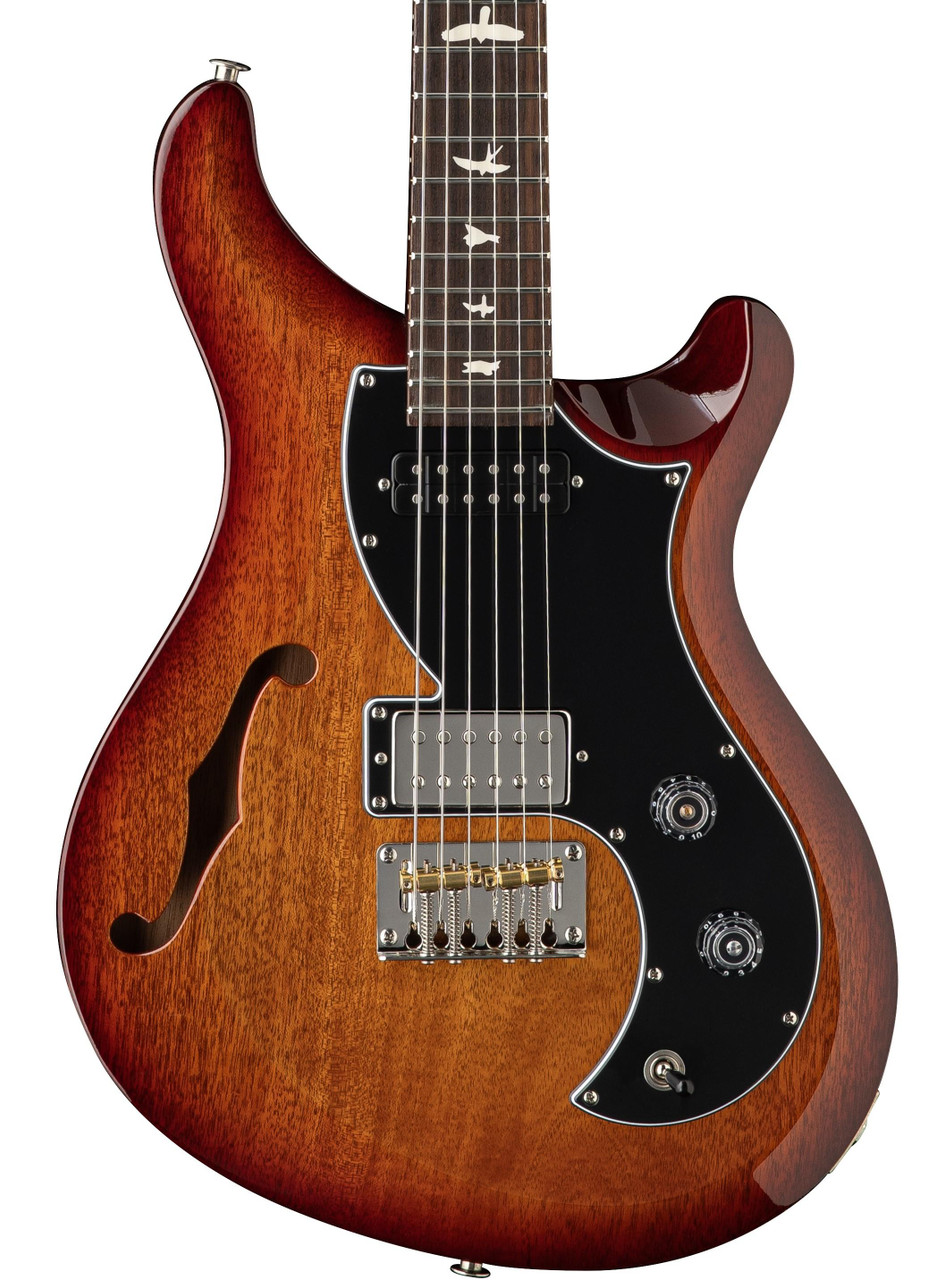 PRS S2 Vela Semi-Hollow Electric Guitar in Dark Cherry Sunburst - Image 1