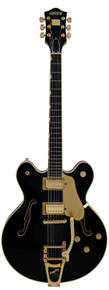 Gretsch Broadkaster LX Center Block Bigsby Guitar In Black, Ebony Board - Image 3