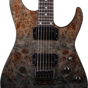Schecter C-1 Standard Electric Guitar in Black Fade Burst Burl