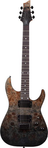 Schecter C-1 Standard Electric Guitar in Black Fade Burst Burl - Image 2