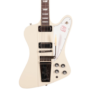 Epiphone Inspired by Gibson Custom 1963 Firebird V Reissue Electric Guitar with Maestro Vibrola in Polaris White