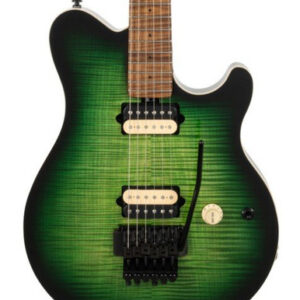 Music Man Axis - Matcha Flame Top - Roasted Figured Maple Neck & fretboard - Black Hardware