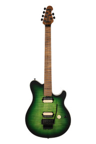 Music Man Axis - Matcha Flame Top - Roasted Figured Maple Neck & fretboard - Black Hardware - Image 3