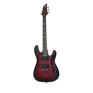 Schecter DEMON-6 Flamed Maple Top in Crimson Red Burst - Image 2