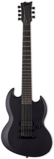 ESP LTD Viper-7 Baritone Black Metal in Black Satin - Image 2