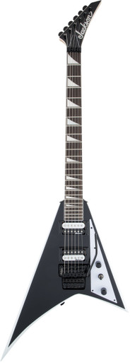 Jackson Guitar JS32 Rhoads in Black with White Bevels and Amaranth Fretboard - Image 2