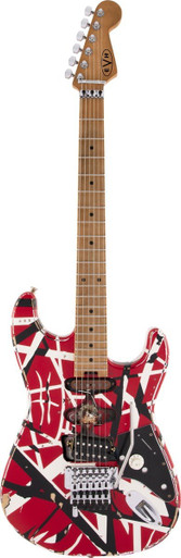 EVH Striped Series Frankie In Red with Black & White Stripes - Image 2