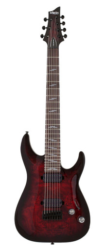 Schecter Omen Elite 7 in Black Cherry Burst - Image 2