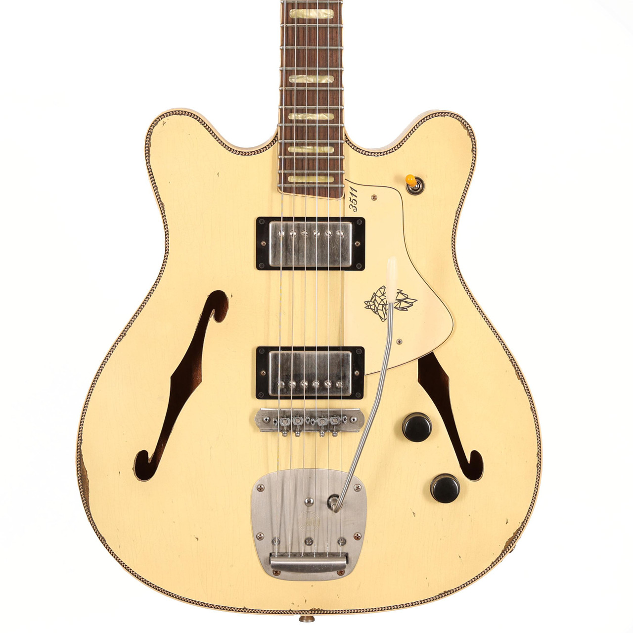 Castedosa 3511 Lobo Semi-Hollow Electric Guitar in Vintage White, Light Aged