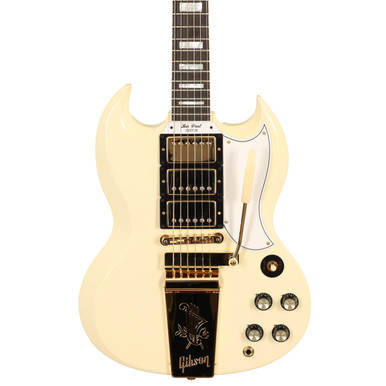 Gibson Custom Shop 1963 Les Paul SG Custom Reissue Maestro Vibrola VOS in Classic White with Gold Hardware - Image 2