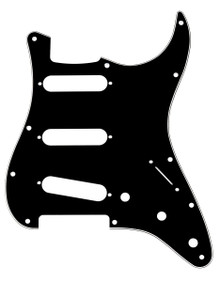 Fender 11-Hole Modern-Style Stratocaster SSS Pickguard in Black - Image 2