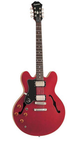 Epiphone Inspired by Gibson ES-335 Semi-Hollow Left Handed Electric Guitar in Cherry - Image 3