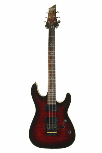 Schecter Demon-6 FR Flamed Maple Top in Crimson Red Burst - Image 2