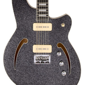 Reverend Airwave 12-String Electric Guitar in Black Sparkle